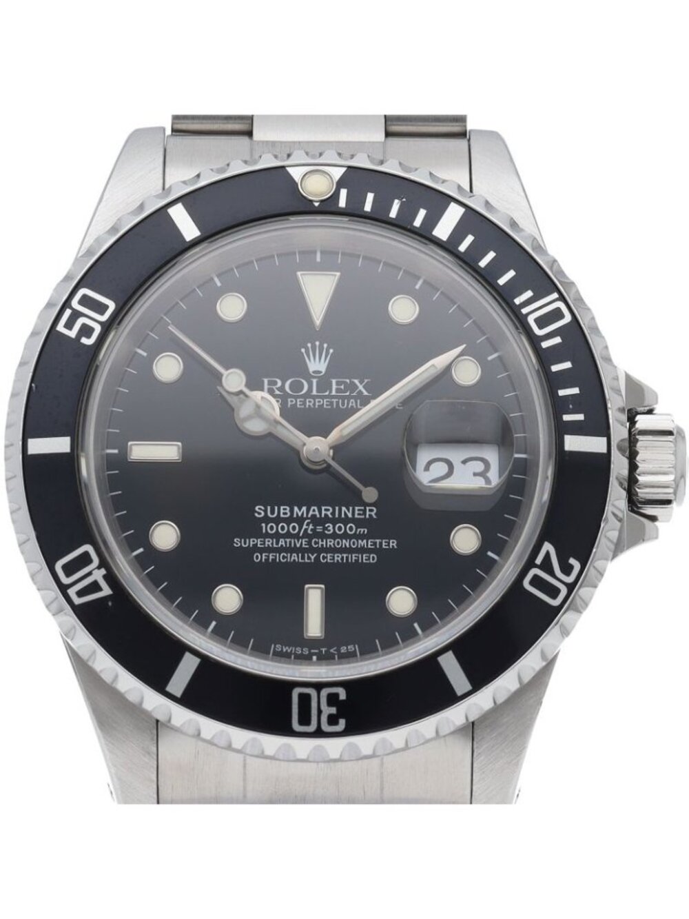 Rolex Submariner Date Tritium SS Watch Black
